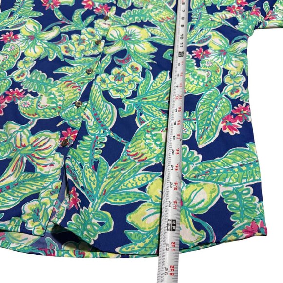 Caribbean Joe Women's Tropical Floral Button-Down Shirt Long Sleeve | Large - Picture 7 of 10